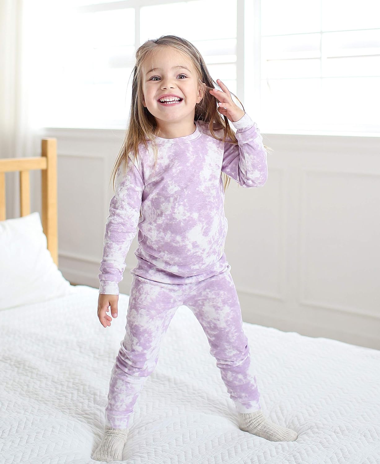 VAENAIT BABY 12M-12Y Toddler Kids Boys Girls 100% Cotton Marbling Tiedye Sung Fit Sleepwear Pajamas 2pcs Pjs Set