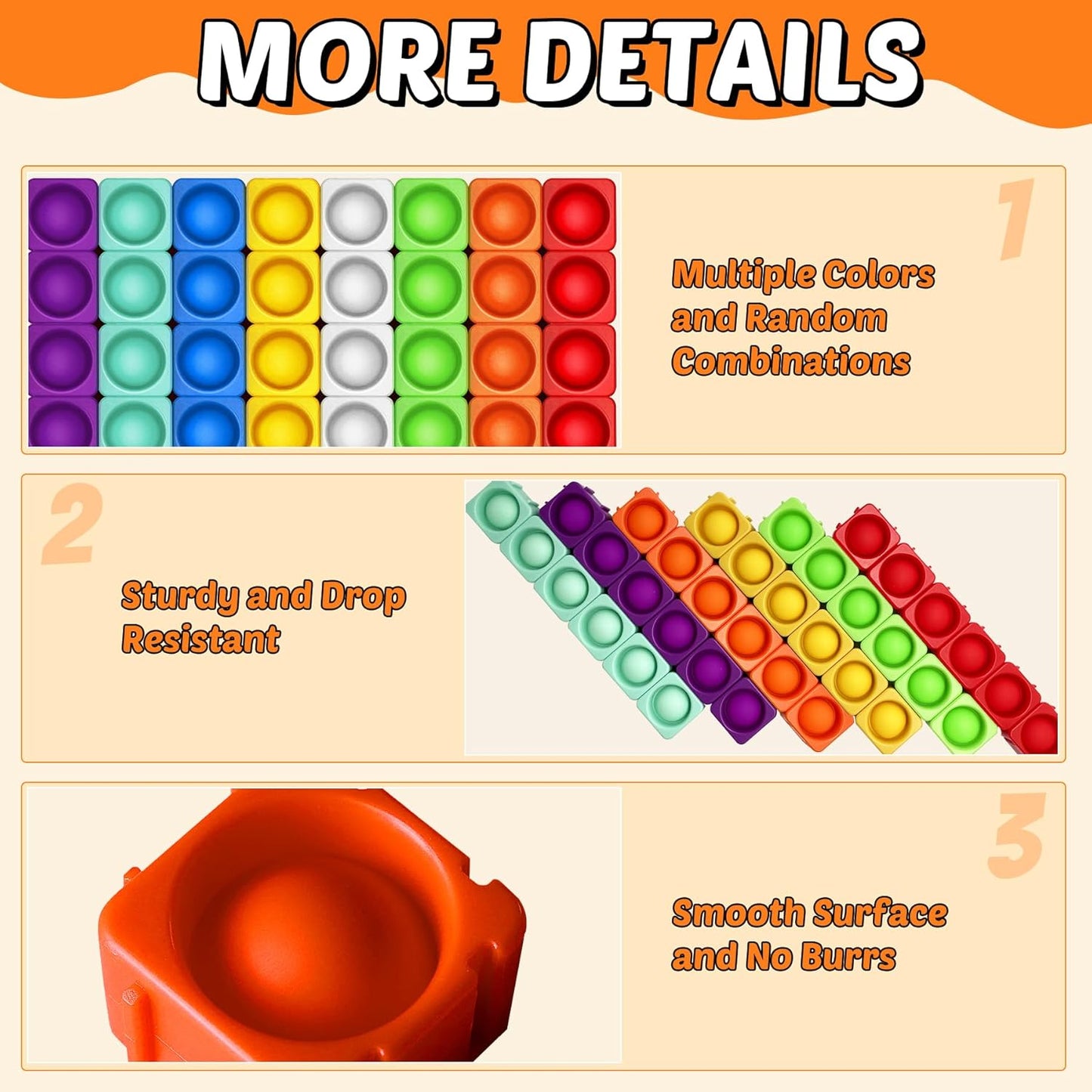 Giant Pop Blocks Bubble Premium Silicone Pop Fidget Blocks for Endless Joy and Education - Vibrant Pop Blocks for Imaginative Play and Puzzle Games-Toy Gift for Kids (16PCS)