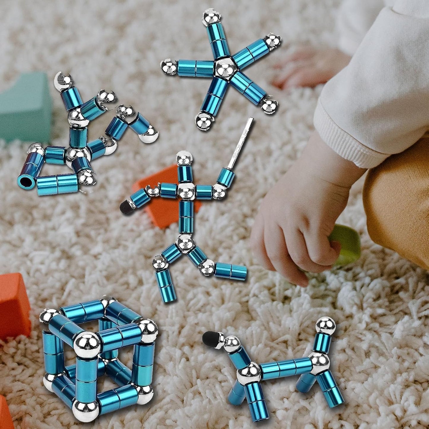 Fidget Pen,Magnetic Pen， Decompression Magnetic Fidget Toy Pen, Magnet Pen Fidget Toy Relieve Pressure Novel Toy Gifts for Kids or Friends! (Blue)