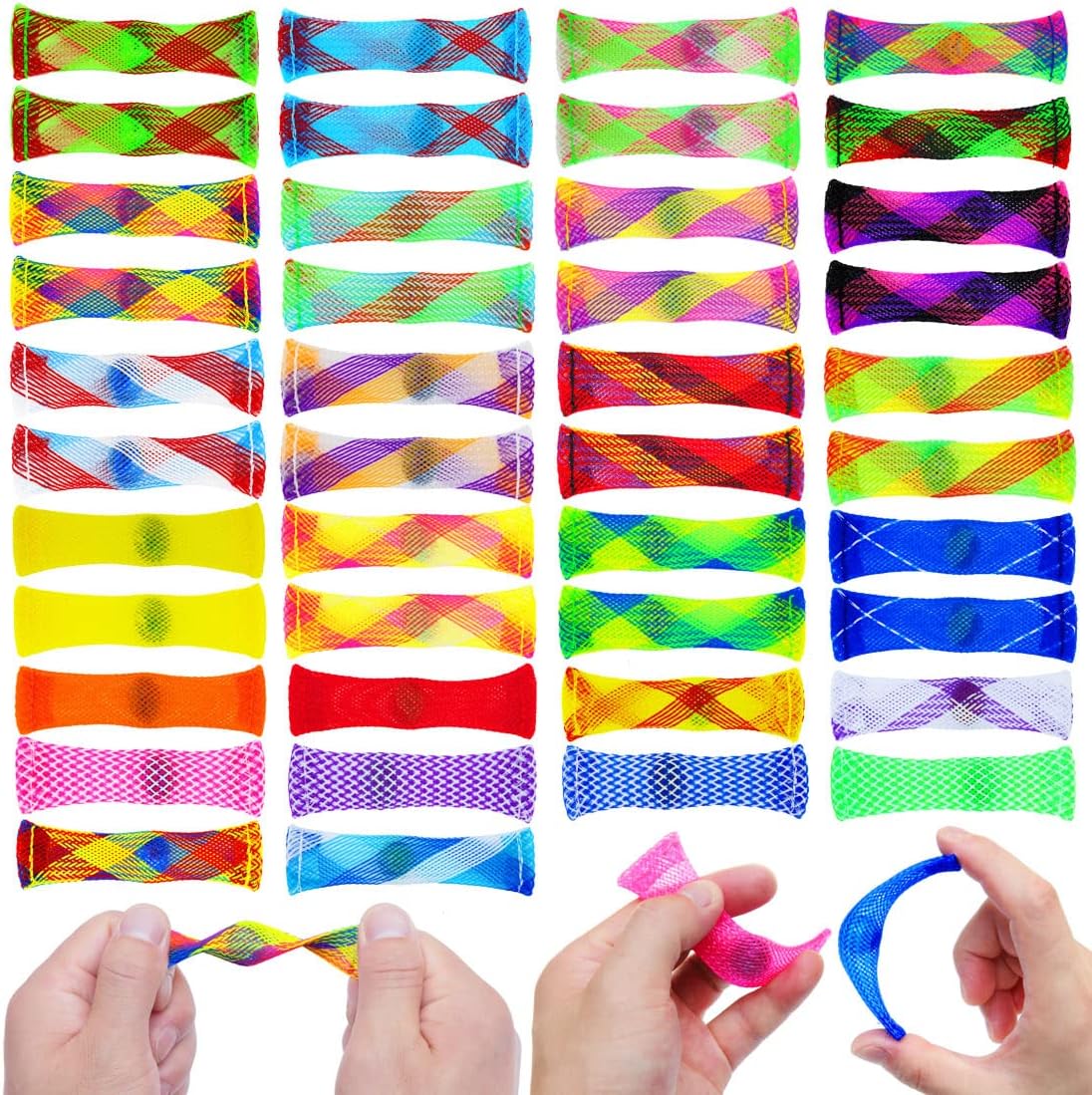 42 Pack Marble Mesh Fidget Toys,Fidget Toy Mesh and Marble Stress Relieve and Anxiety for Children and Adults, Stress Relieve Toy, Focus Enhance