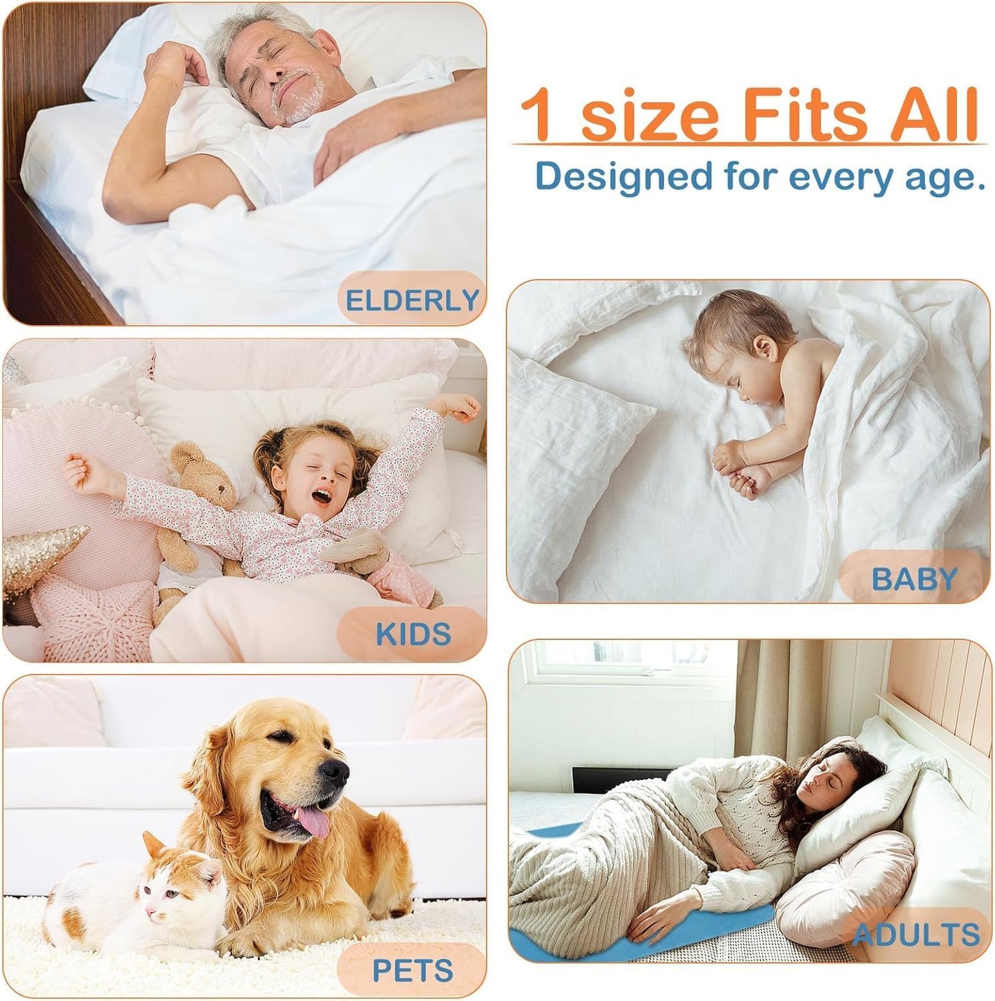 Bed Pad Washable Waterproof，Washable Underpads Incontinence Pads for Kids,Adults,Elderly,Pets,Liquid Absorption Reusable Bedwetting - Waterproof Protective Pad for Bed,Sofa (1 Pack - 34x52)