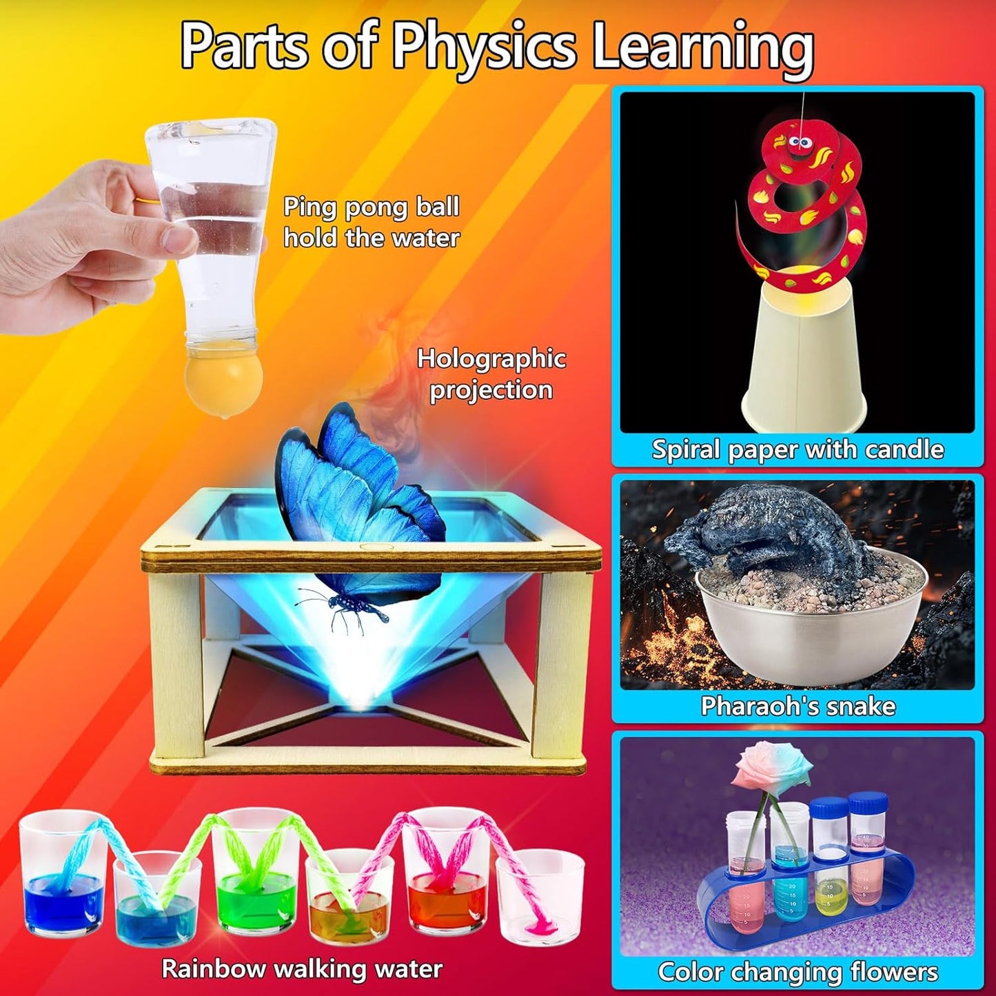 UNGLINGA 272 Experiments Science Kit for Kids, Chemistry Set, S.T.E.M Toys Boys Girls Birthday Gifts, Volcano, Crystal, Magic, Physics Lab Educational Learning Project