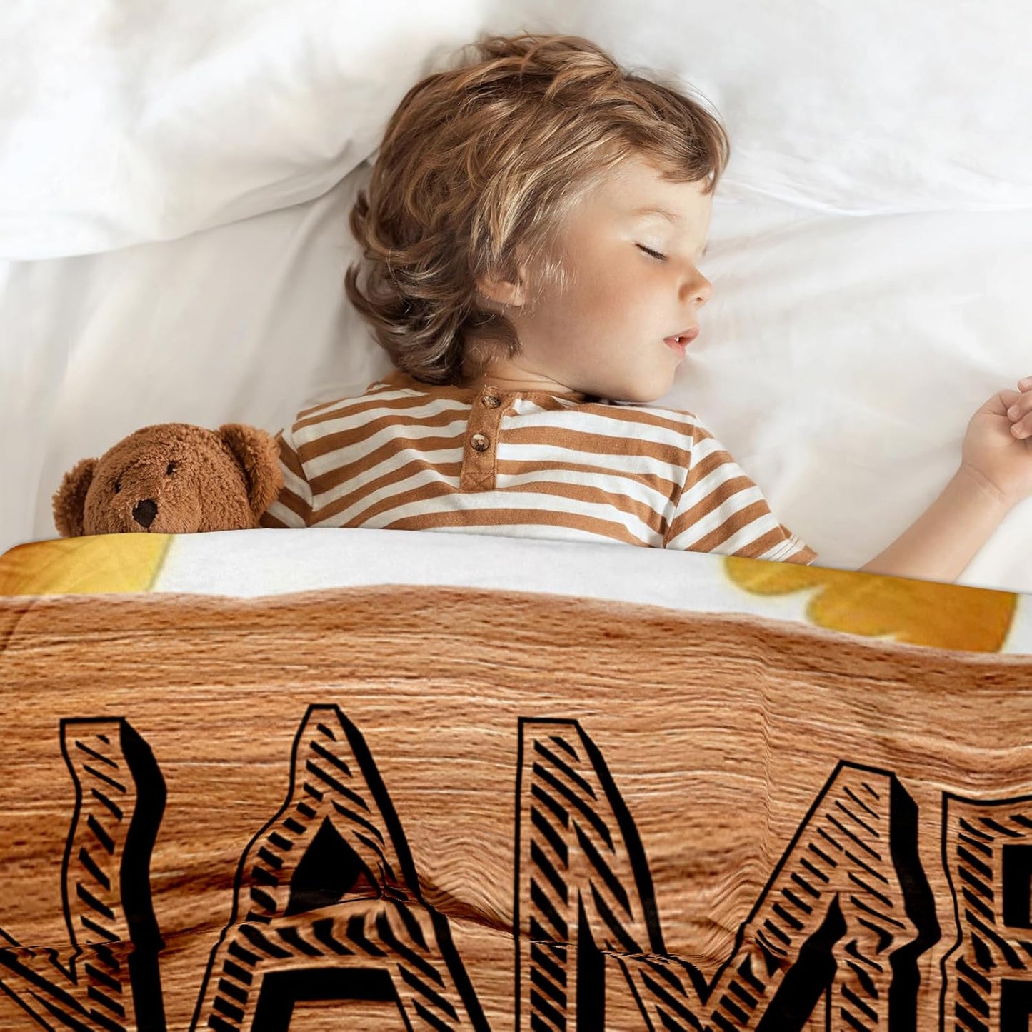 Ship Next Day, Personalized Baby Blanket - Printed in USA, Custom Baby Blanket with Name, Customized Animal Blankets for Boys & Girls, Soft Cozy Receiving Blankets for Toddlers, Stroller Decor Throw