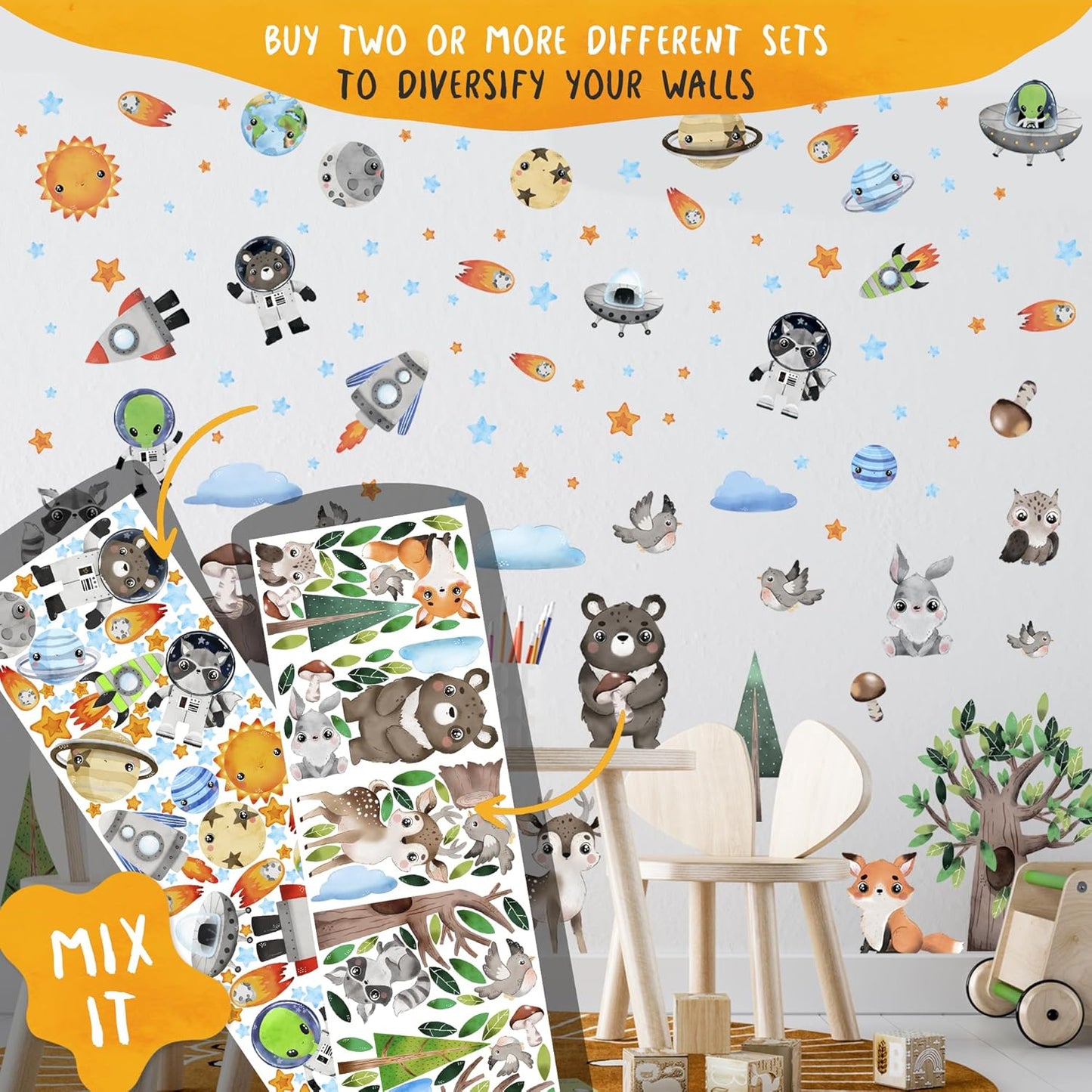 Construction Truck Wall Decals for Boys- Peel and Stick Road Vehicle Stickers for Room, Nursery, Playroom - Removable Wall Decor with Excavators, Tractors, Cars for Kids, Toddlers, Babies -S Size