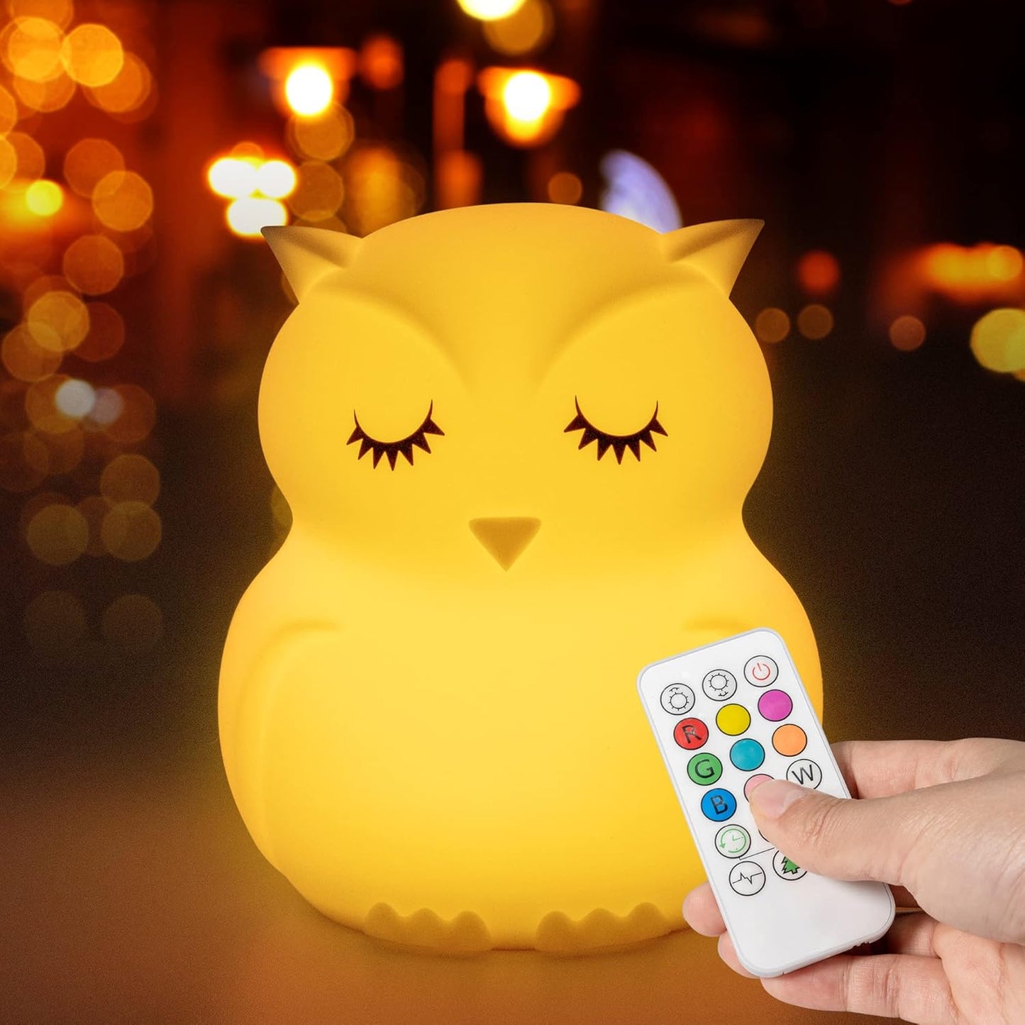 Owl Night Light for Toddler Baby Nursery Night Lamp Children Room Decor Silicone Kids Night Lights with Remote Control