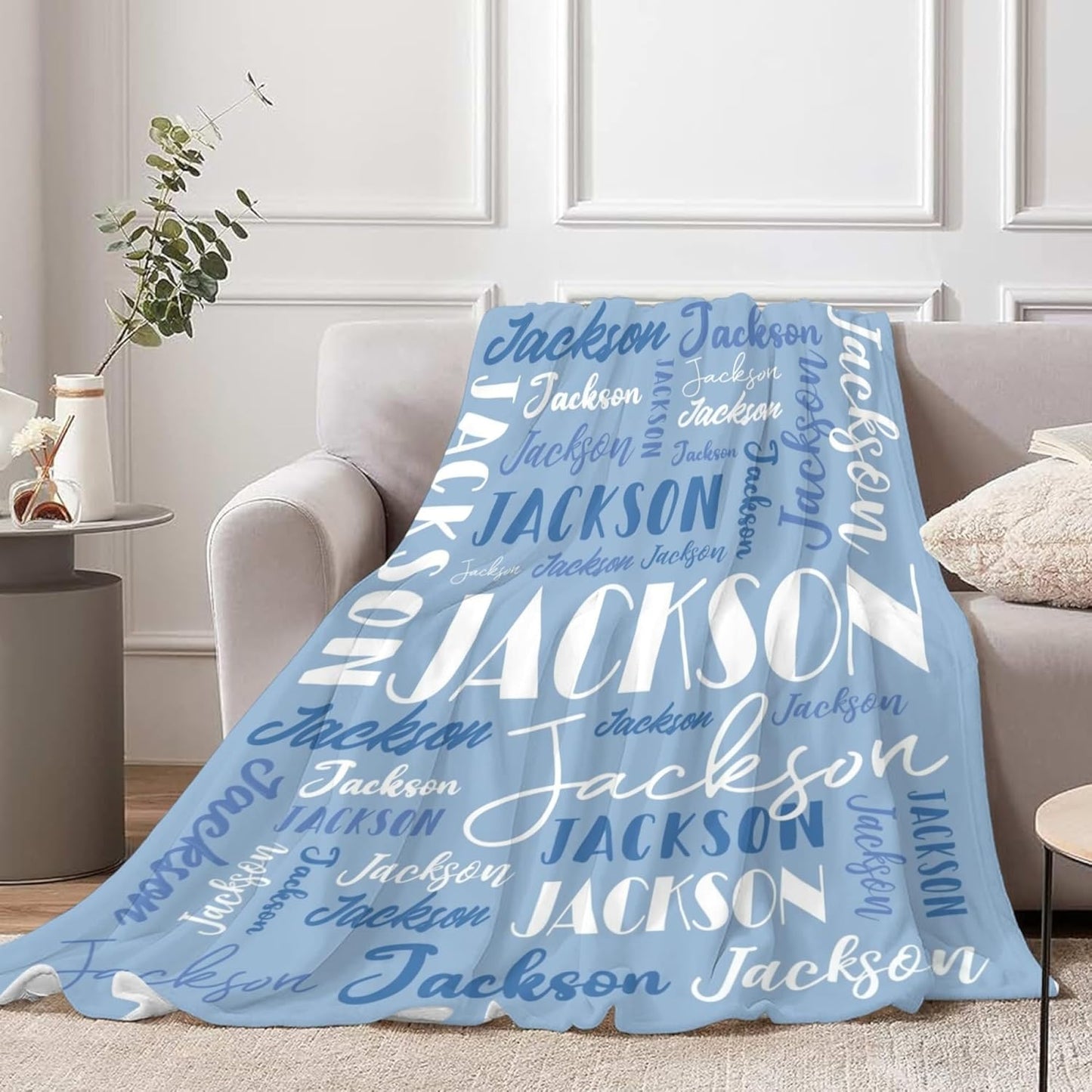 Custom Blankets Personalized Throw Blanket with Names Customized Baby Blanket for Girls Kids Adult Birthday Gift