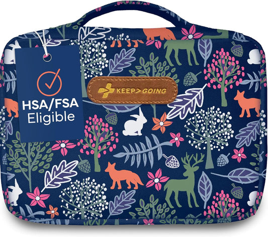 KeepGoing Large Home First Aid Kit for Kids – 270 Pc. for Car, Home, Dorm, & Boat with Latex-Free Bandages – 10 x 7 x 3.5 in. Travel First Aid Kit (Woodland)