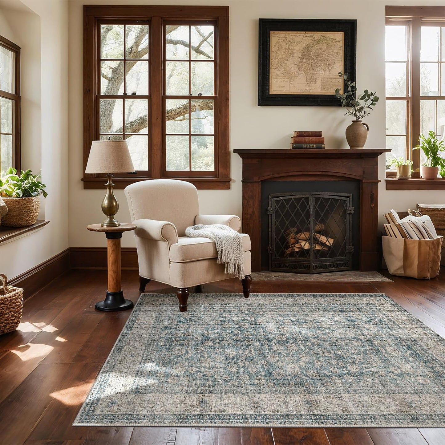 Machine Washable Entryway Throw Rug: Door Mat Indoor Entrance 3x5 Rug Boho Small Area Rug Non-Slip Low Pile Kitchen Rug for Front Door Indoor Entrance Entry Kids Room