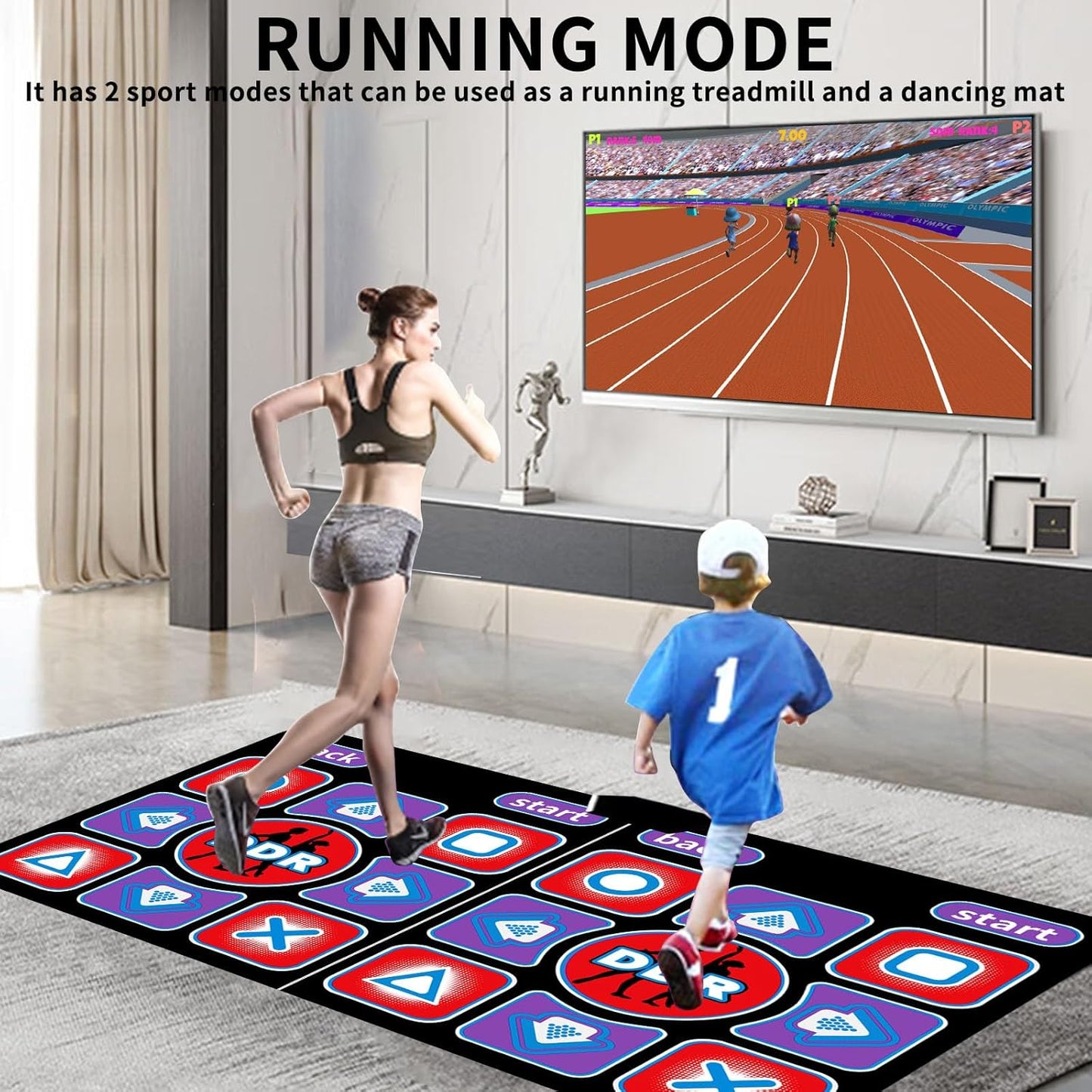 Dance Mat for Adults and Kids - Wireless Dance Pad Game for TV, Fun Kids Dancing Exercise Game,Plug and Play,Birthday Ideas for Girls and Boys,Red