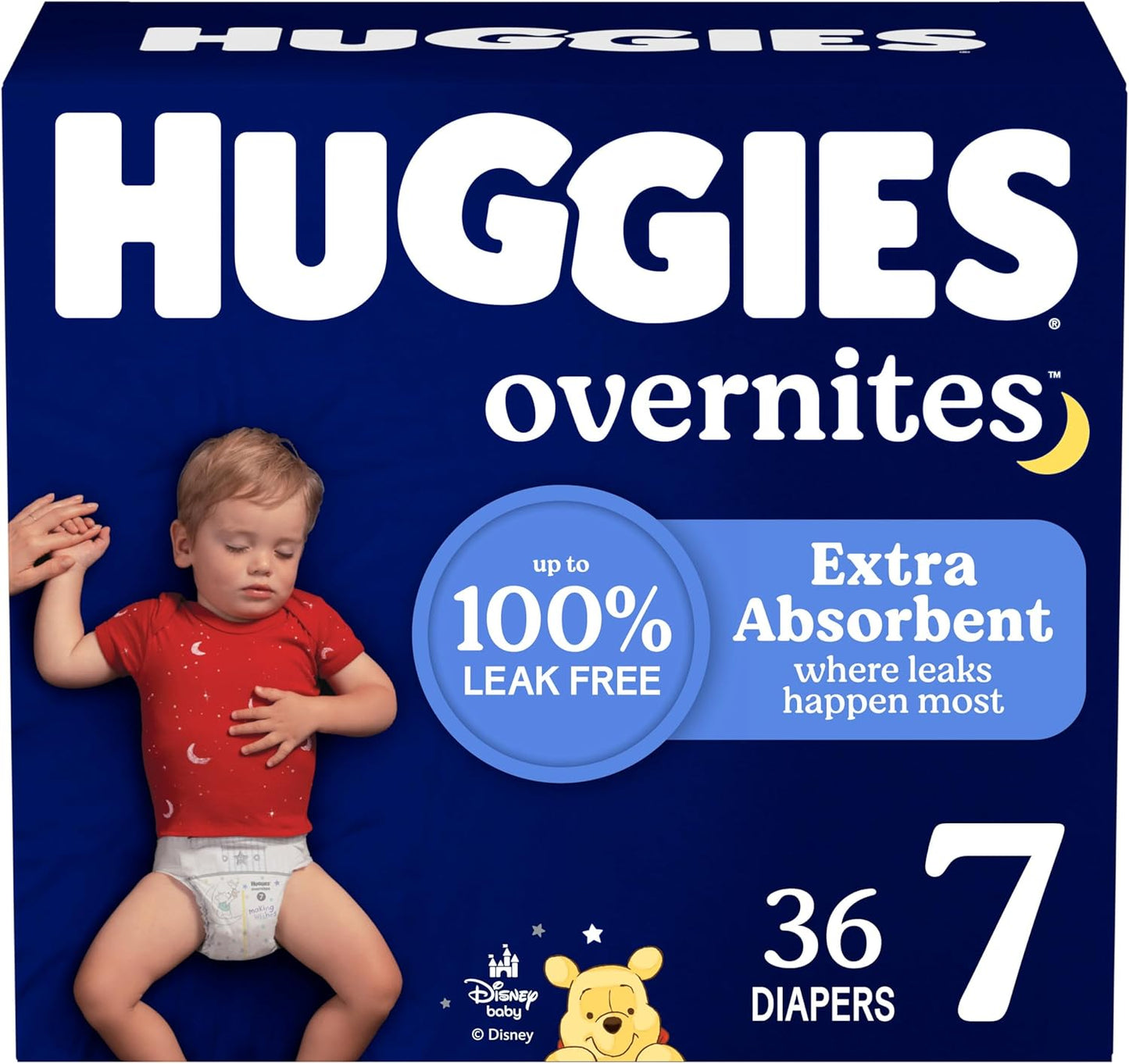 Huggies Overnites Size 7 Overnight Diapers (41+ lbs), 36 Ct, Packaging May Vary