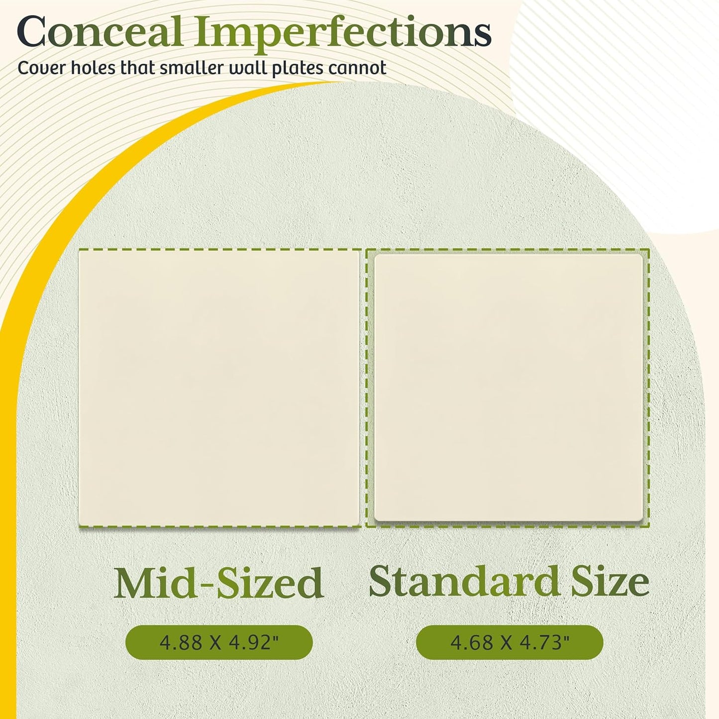 TG Screwless Double Blank Wall Plate, Child Safe Blank Device Outlet Cover, Mid-Size 2-Gang 4.88" H x 4.92" L, Polycarbonate Thermoplastic, UL Listed, SP-MB2-LA, Light Almond (1 Pack)