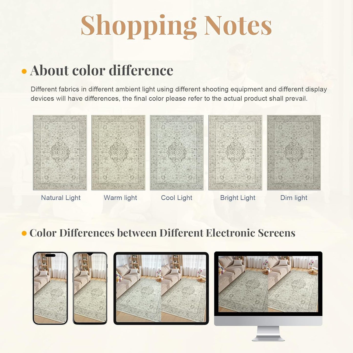 LIVEBOX Entryway Rug 3x5 Washable Area Rugs for Kitchen Bathroom, Non-Slip Front Door Mat for Bedroom, Boho Low-Pile Carpet Farmhouse Throw Indoor Mats for Bath Laundry Room, Taupe