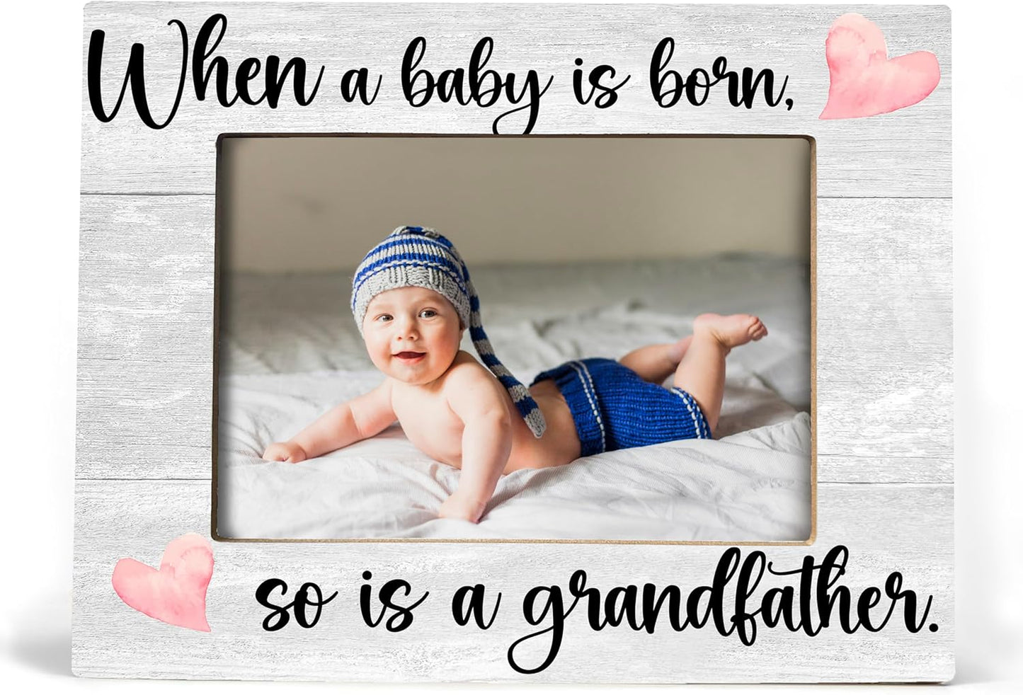 First Time Grandfather Gifts, New Grandchild Baby Photo Frame, When a Baby is Born So is a Grandfather, Photo Frame 8X10
