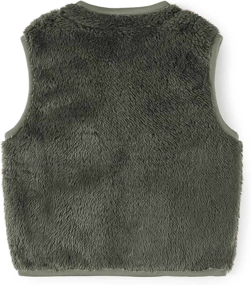 Baby Boys Girls Fleece Vest Zip Up Cute Bear Jackets Fuzzy Fall Winter Warm Clothes Newborn Outwear for Toddler Infant