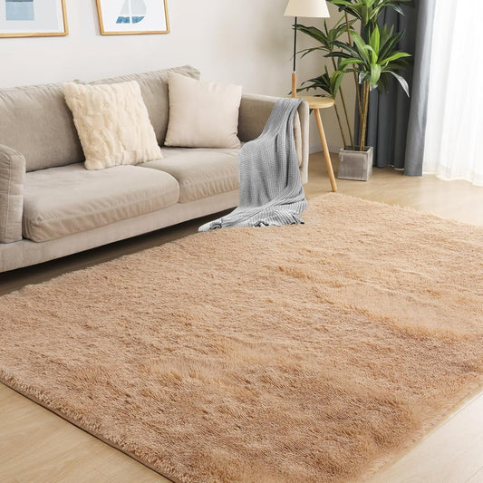 Area Rugs 8x10, Fluffy Rugs for Living Room, Ultra Soft Rugs for Bedroom, Non-Slip Indoor Carpet for Nursery, Kids Room, Playroom, Home Decor, Camel