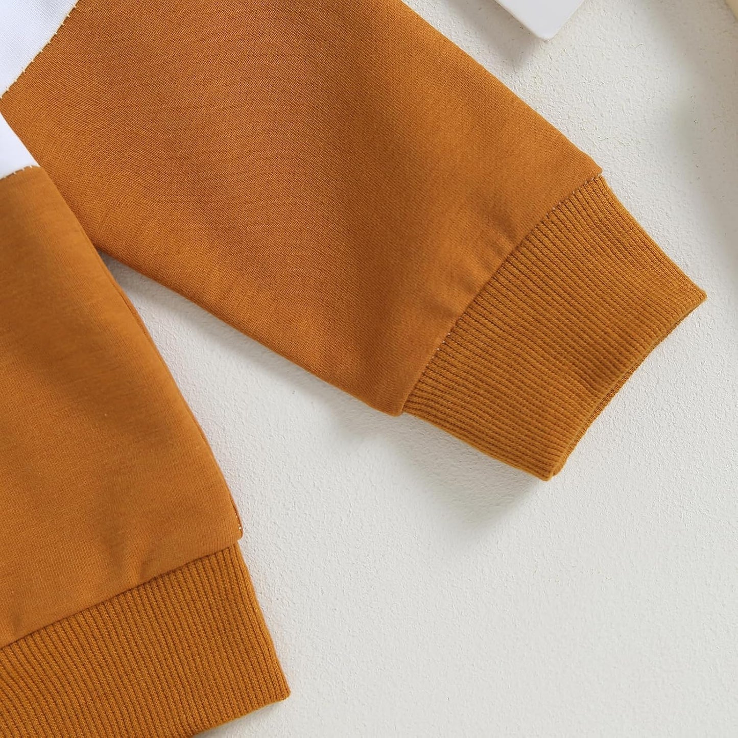 Kupretty Toddler Baby Boy Fall Winter Clothes Color Block Long Sleeve Sweatshirt Pullover Tops + Joggers Pants Outfit Set