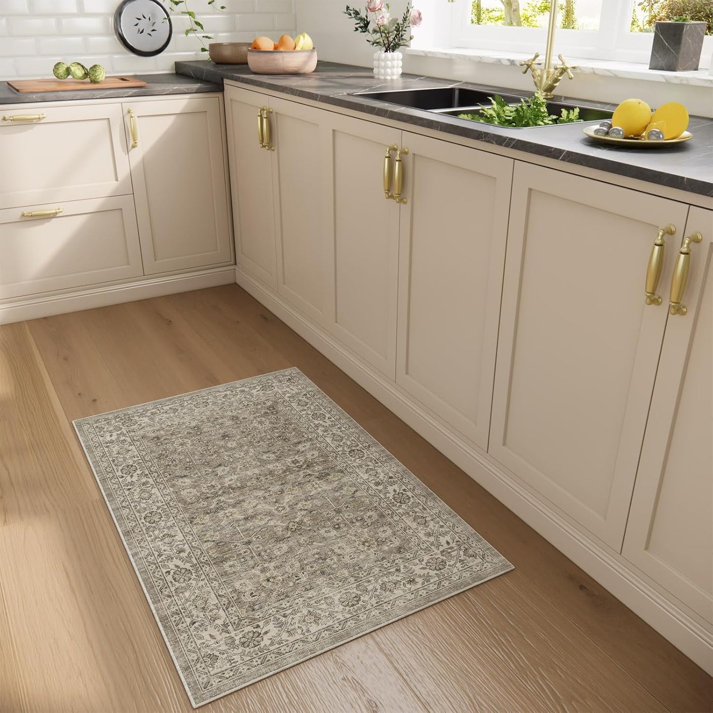 Boho Washable Throw Rugs for Entryway: Door Mat Indoor Entrance 2x3 Small Rug Stain Resistant Non-Slip Low Pile Soft Carpet for Kitchen Front Door Indoor Entrance Entry Bedroom