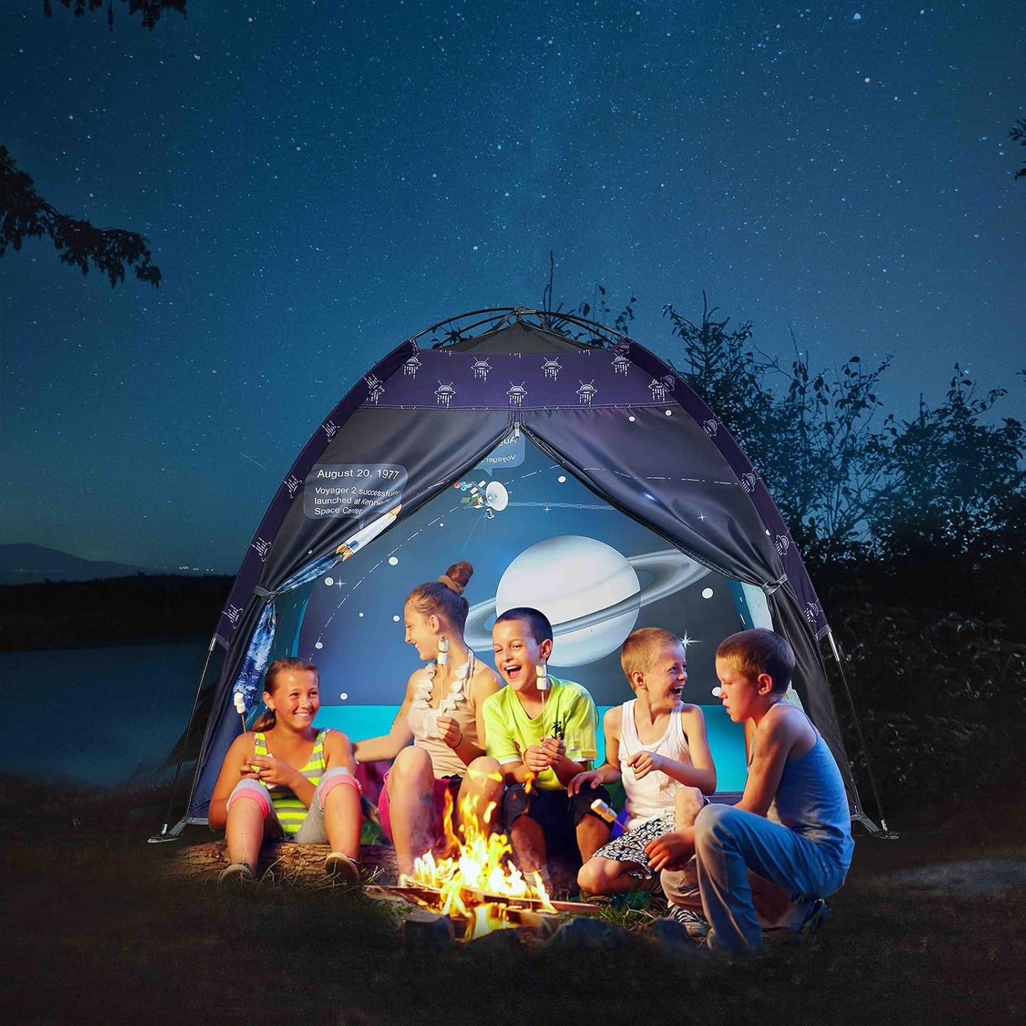 Space World Play Tent Galaxy Dome Playhouse for Boys and Girls Imaginative Play-Astronaut Space for Kids Indoor and Outdoor Fun, Perfect Kid’s Gift- 47" x 47" x 43"