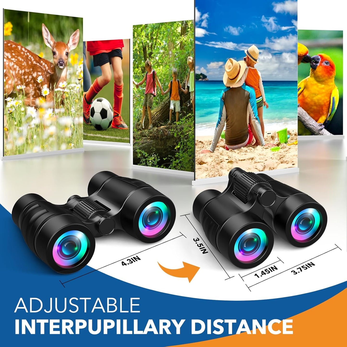 Boy Toys Ages 3-8: Kids Binoculars with Bird Watching Manual 4 5 6 7 8 Year Old Boys Girls Easter Birthday Gifts Outdoor Travel Binoculars Toy for Kid Age 4-6 Toddler Camping|Hiking Toys