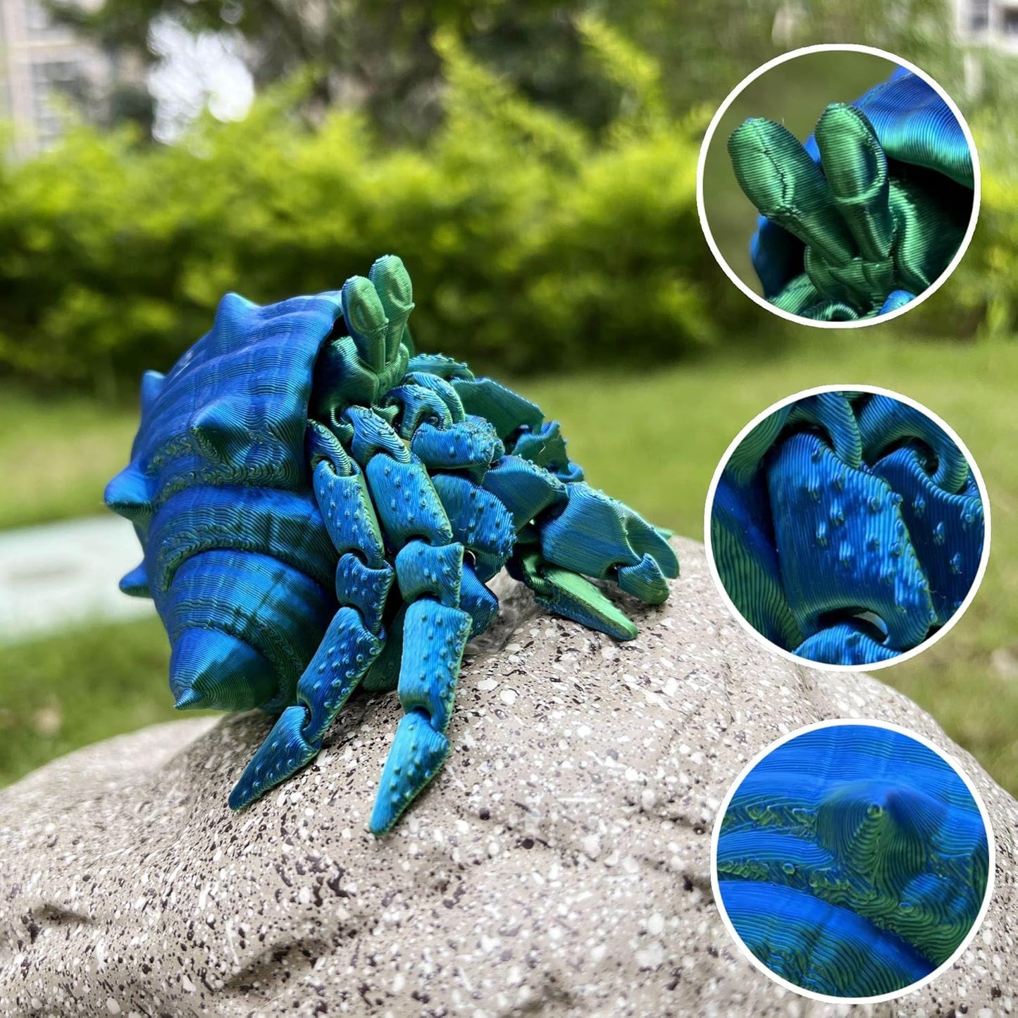 3D Printed Hermit Crab, Hinged Color Tabletop Toy, Fidget Toy Adult, Deep Sea Creature Model Toy, Home Office Decoration