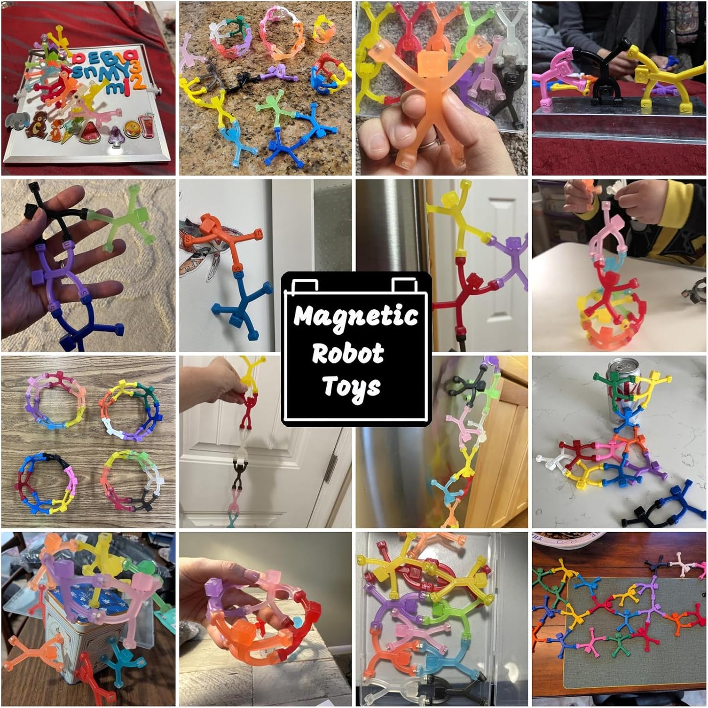 6 PCS Magnetic Travel Toys for Kids, Creative, Portable and Educational, Magnetic-People-Magnet-Men: Cute Robot & Funny Magnets, Small Fidget Toys for Classroom Prizes, Easter Egg Stuffers, Office