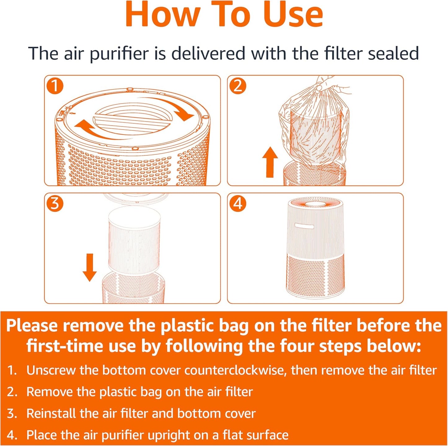 Amazon Basics Air Purifier for Home and Office, With 3-Stage Filtration, HEPA Filter With Activated Carbon, 3 Speeds, Timer, Sleep Mode (32db), Energy Star Certificate, Covers Up to 1067 Sq ft, White