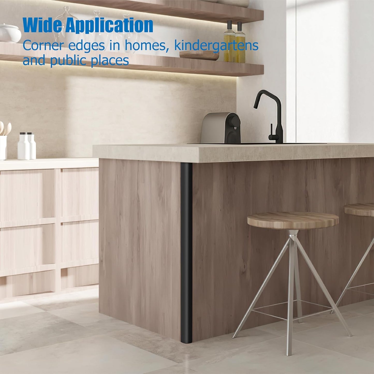 Wall Corner Edge Protector 4 Pack,1.57x1.57x23.62x0.28 inch Soft Baby Proof Corner Guards for Sharp Edges, Self-Adhesive Corner Protectors for Home, Kindergarten,Thickness-7mm(0.28 in)