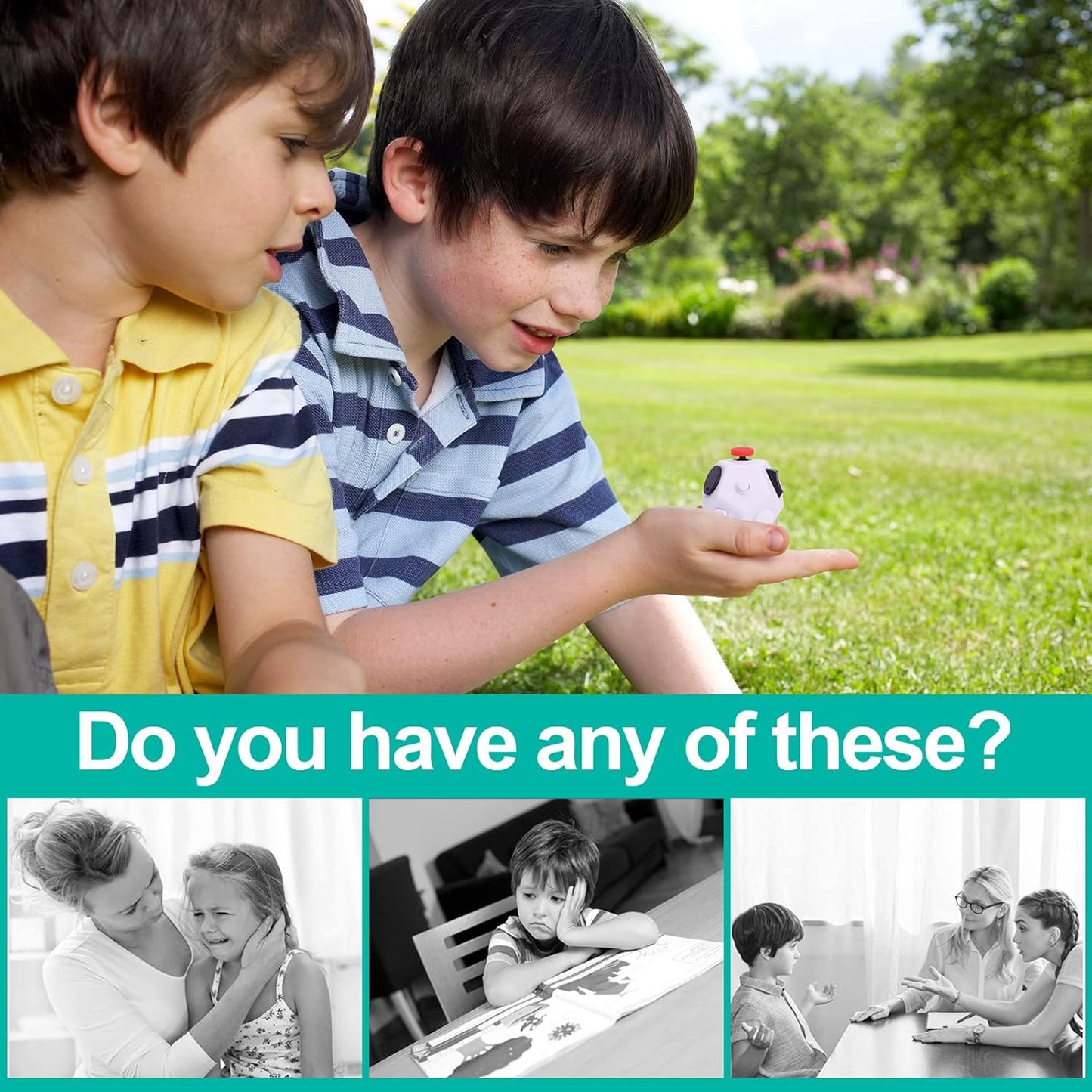 Mini Fidget Toys,12 Sides Finger Cube,Sensory Toys Relief Stress,Autism and Anxiety Depression Anti for Kids Adults Improve Focus (White)