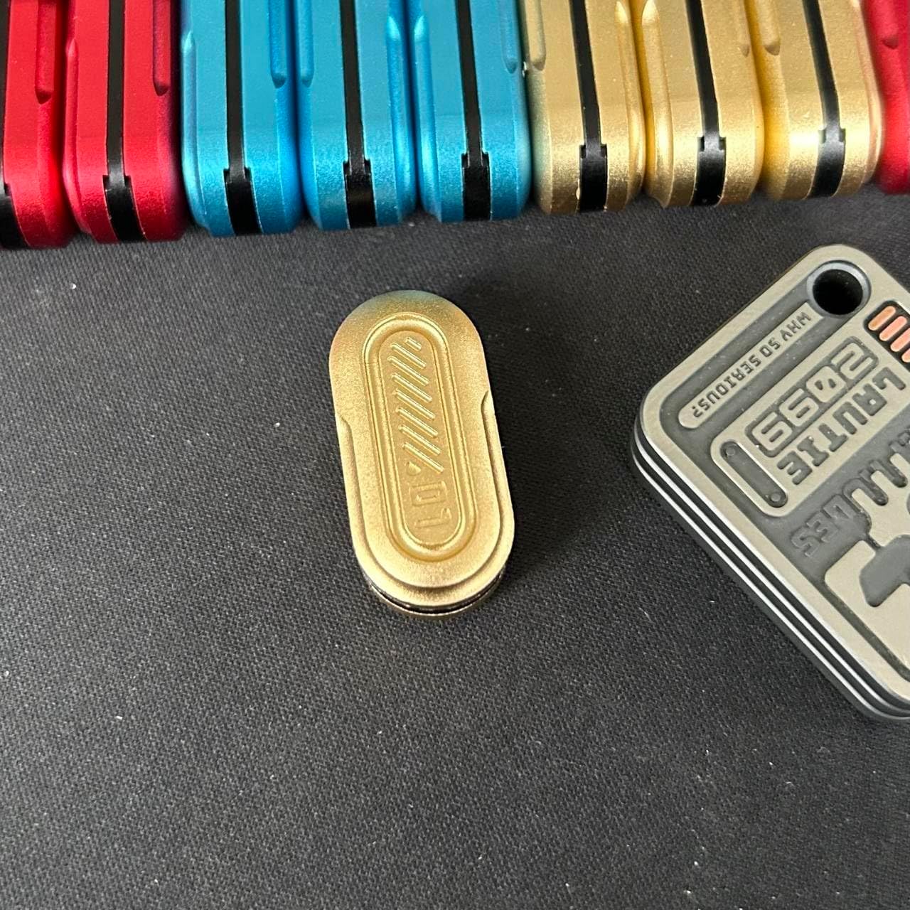 Fidget Slider EDC Adult Metal Fidget Toys ADHD Tool Anxiety Stress Relief Toys Fun Office Desk Toys Gifts for Boyfriend and Father (Golden)