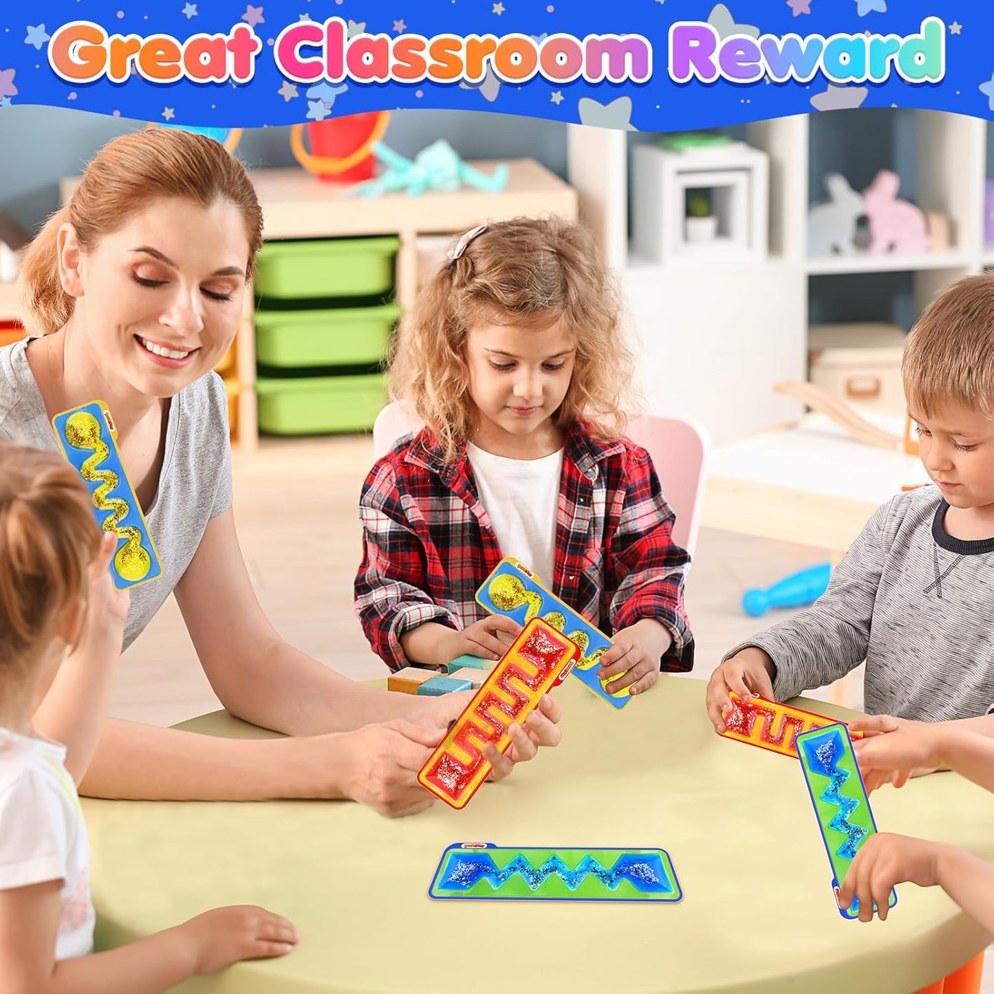 Autism Sensory Toys for Kids - 3 Pack Fidget Toy Sensory Tube Filled with Colorful Goo, Glitter, Autism Sensory Items for Kids Children Teens - Classroom Prizes, Goodie Bag Stuffers