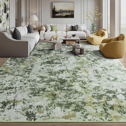 Kelarea 5x7 Rug for Living Room, Green Washable Non-Slip Rugs, Modern Abstract Large Rugs Low Pile Soft Carpet for Bedroom, Kitchen, Dining Room, Classroom, Dorm, Nursery, Home Office