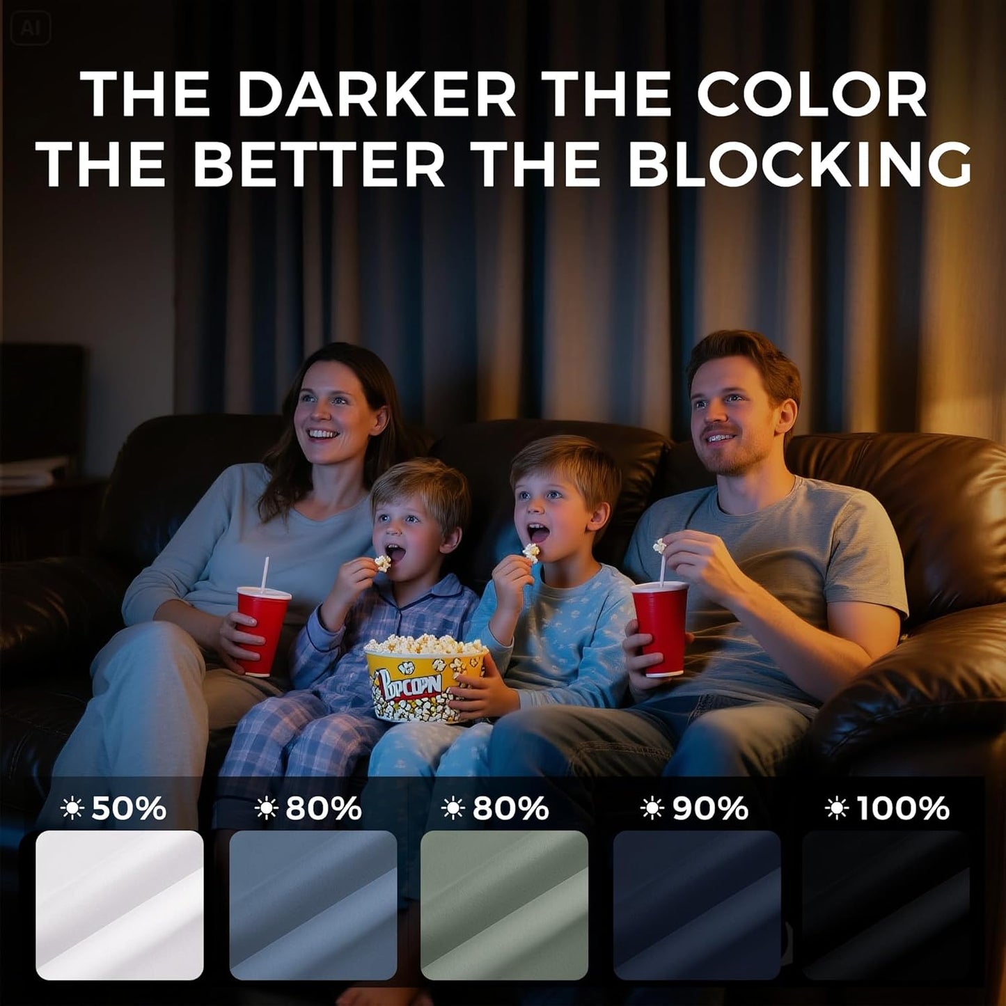 NICETOWN Stone Blue Blackout Curtains 108 inch Long, Thermal Insulated Grommet Privacy Energy Saving Shades for Bedroom, Living Room, Bathroom, Laundry, Patio, Closet, 2 Panels, W52 x L108