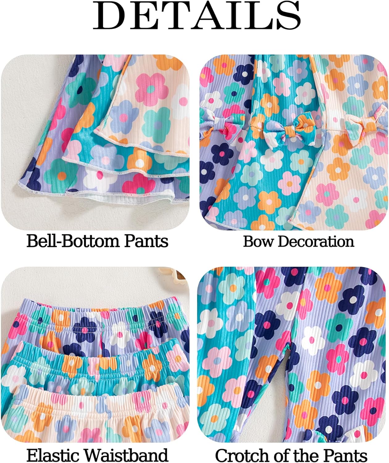 Mioglrie Baby Girls Pants Toddler 3 6 9 12 18 24 Months Leggings Newborn Girls Flared Leggings Infant Bell Bottom Pants