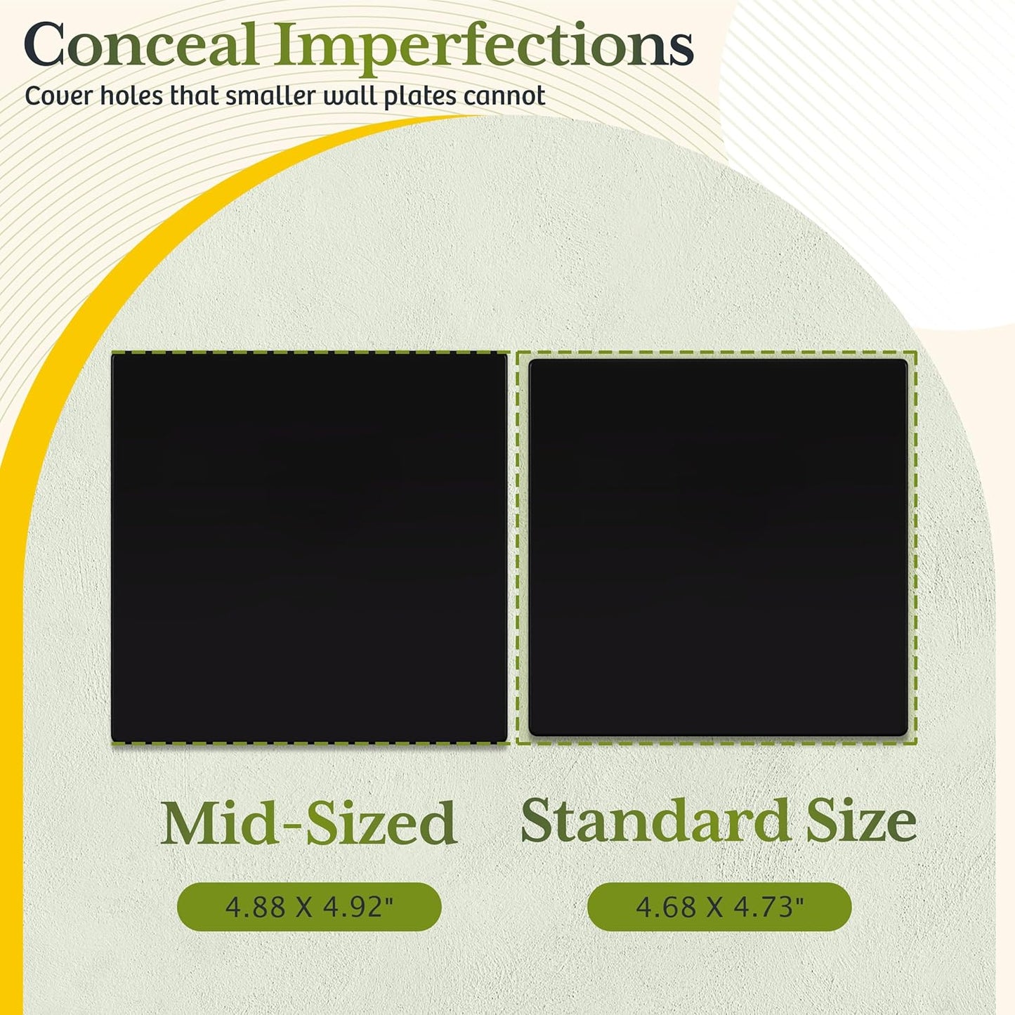 TG Screwless Double Blank Wall Plate, Child Safe Blank Device Outlet Cover, Mid-Size 2-Gang 4.88" H x 4.92" L, Polycarbonate Thermoplastic, UL Listed, SP-MB2-BK, Black (1 Pack)