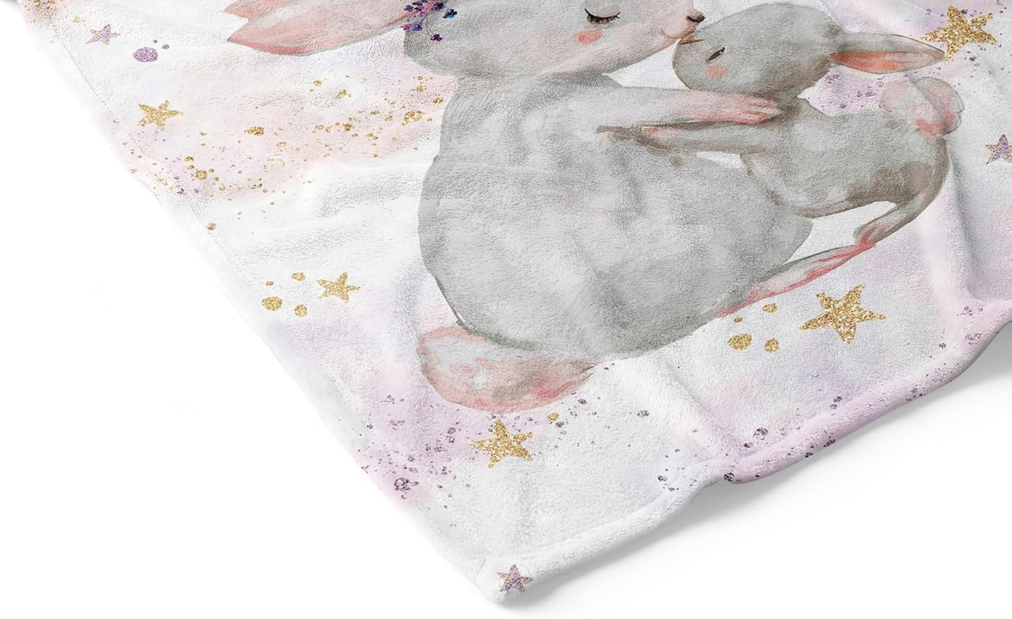 UNIQUE Bunny Ultra Soft Fleece Baby Blanket 30x40in, Girl Crib Blanket, Girl