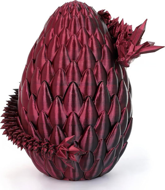 Easter Eggs 3D Printed Dragon Egg Dragon Eggs with Dragon Inside Fidget Toys Pendant Desk Decorative Easter Egg Fillers Easter Gifts for Boys Kids Home Office Decor (Black Red)