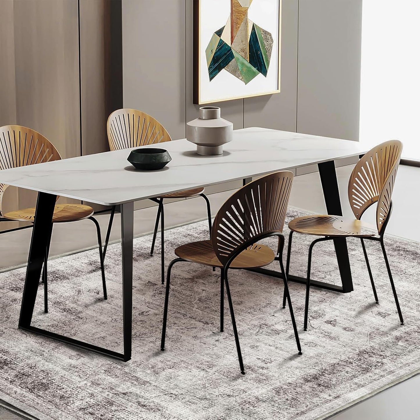 Washable Area Rug 4'x6' Floral red Traditional Floor Cover Foldable Thin Rugs Retro Kitchen Indoor Distressed Non Slip Carpet Floral Print Mat Bedroom Living Room