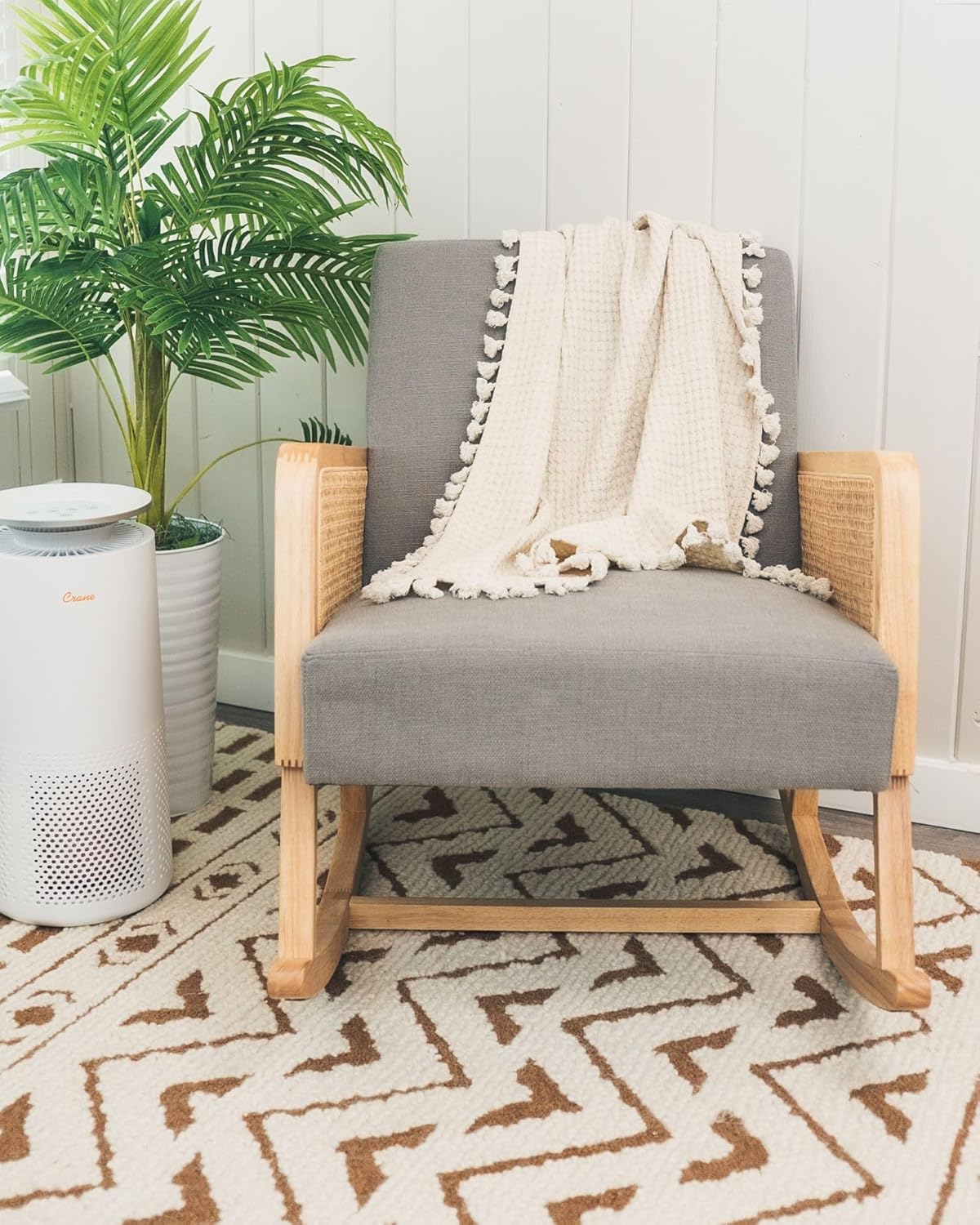 Crane Baby Birch Waffle Knit Blanket, Soft Cotton Nursery and Stroller Blanket, 100% Cotton, 36" x 36"