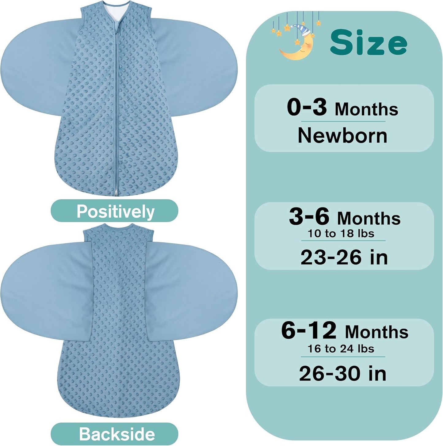 Fleece Newborn Sleep Sack Baby Swaddle,3-Way Adjustable Wearable Blanket,2 Pack Fleece Swaddling Sleeping Bag TOG 2.0， (Brown & Dark Green, 6-12 Months)