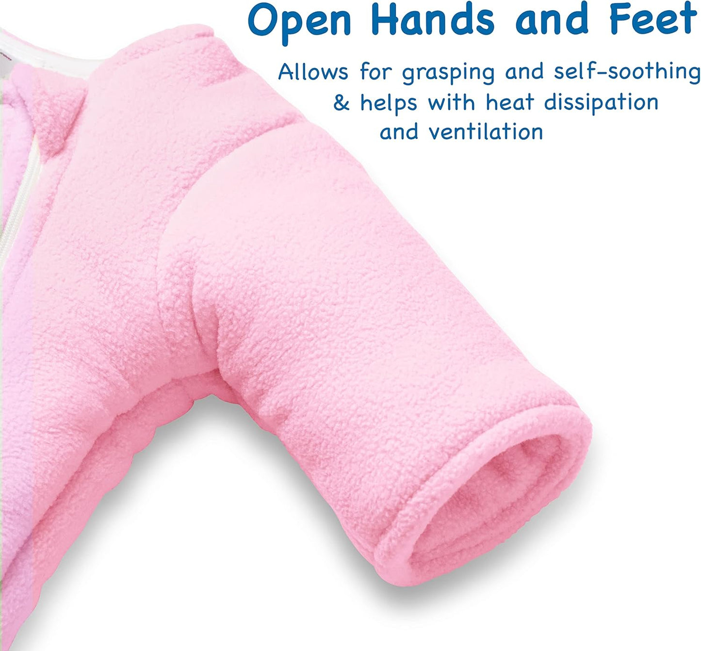 Magic Sleepsuit Baby Merlin's Microfleece Baby Swaddle Transition Product - Soft and Cozy Design, Double Zipper for Easy Diaper Changes, Promotes Safe Sleep, 3-6 Months - Pink - Large 18-21lbs