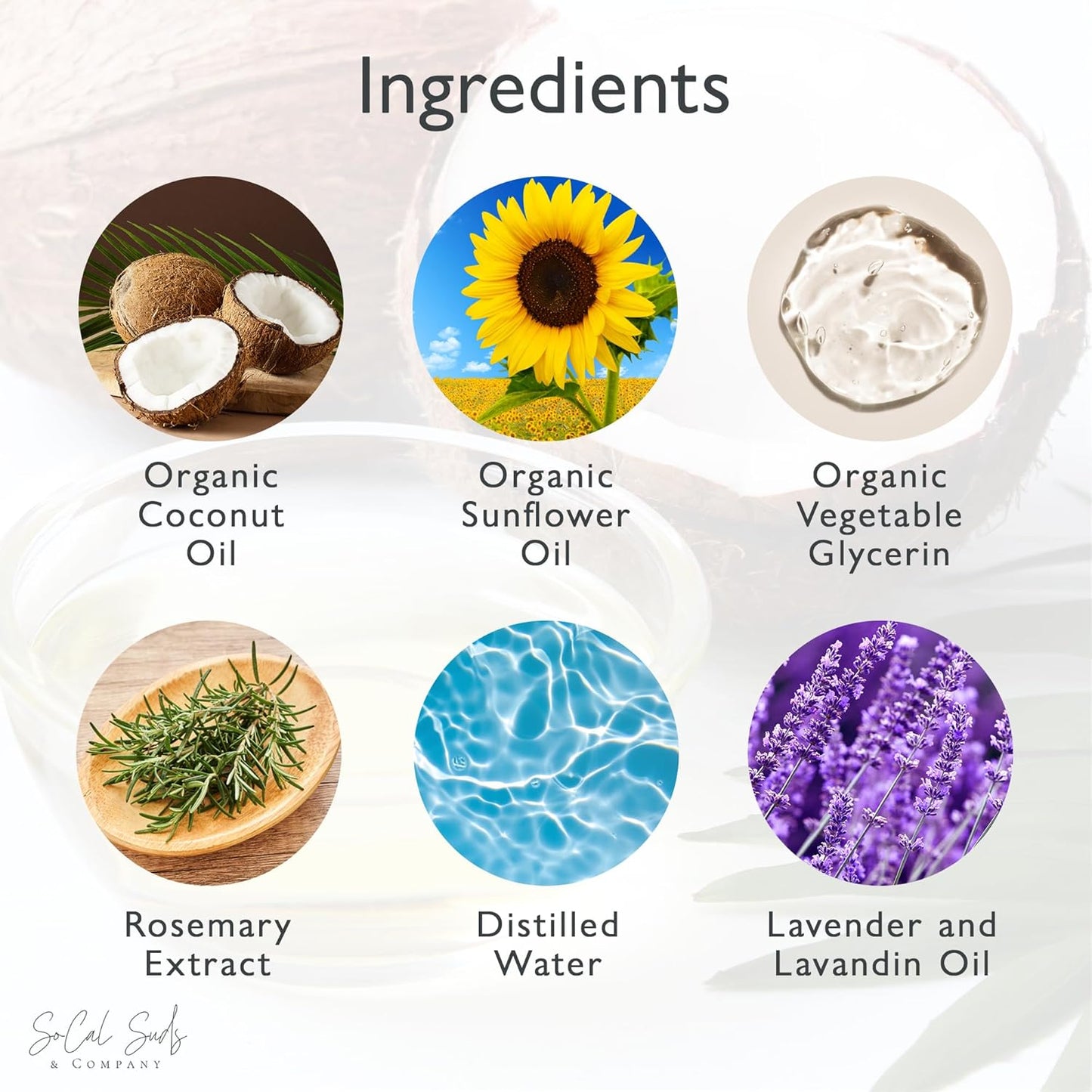 SoCal Suds & Company - 2-in-1 Organic Foaming Baby Shampoo & Body Wash Castile Soap Refill - Gentle Body Soap and Shampoo for Sensitive Skin - Nourishing Ingredients - Newborn Baby - Lavender, 32oz