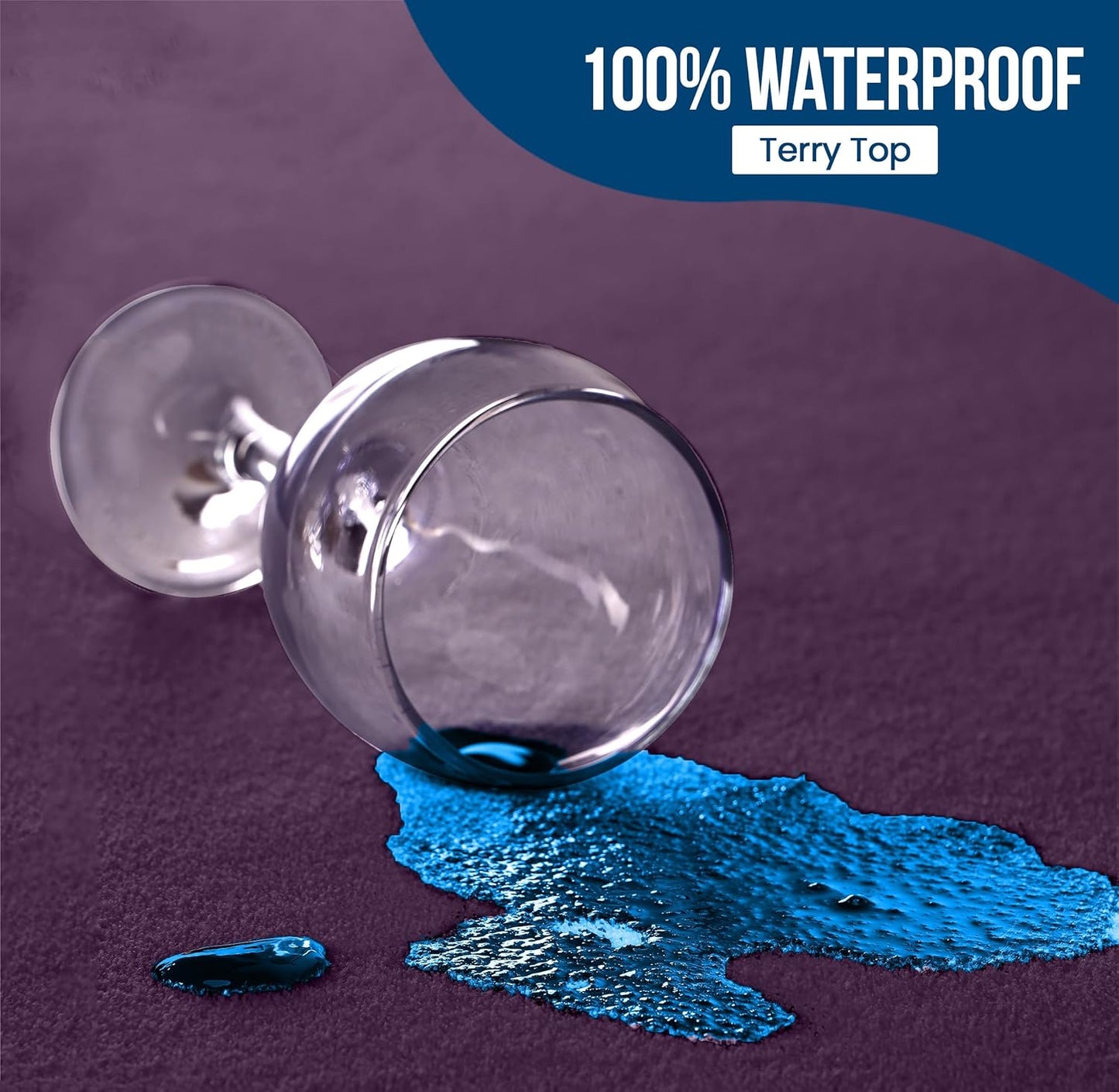 Utopia Bedding Waterproof Mattress Protector Queen Size, Premium Terry Mattress Cover 200 GSM, Breathable, Fitted Style with Stretchable Pockets (Purple)