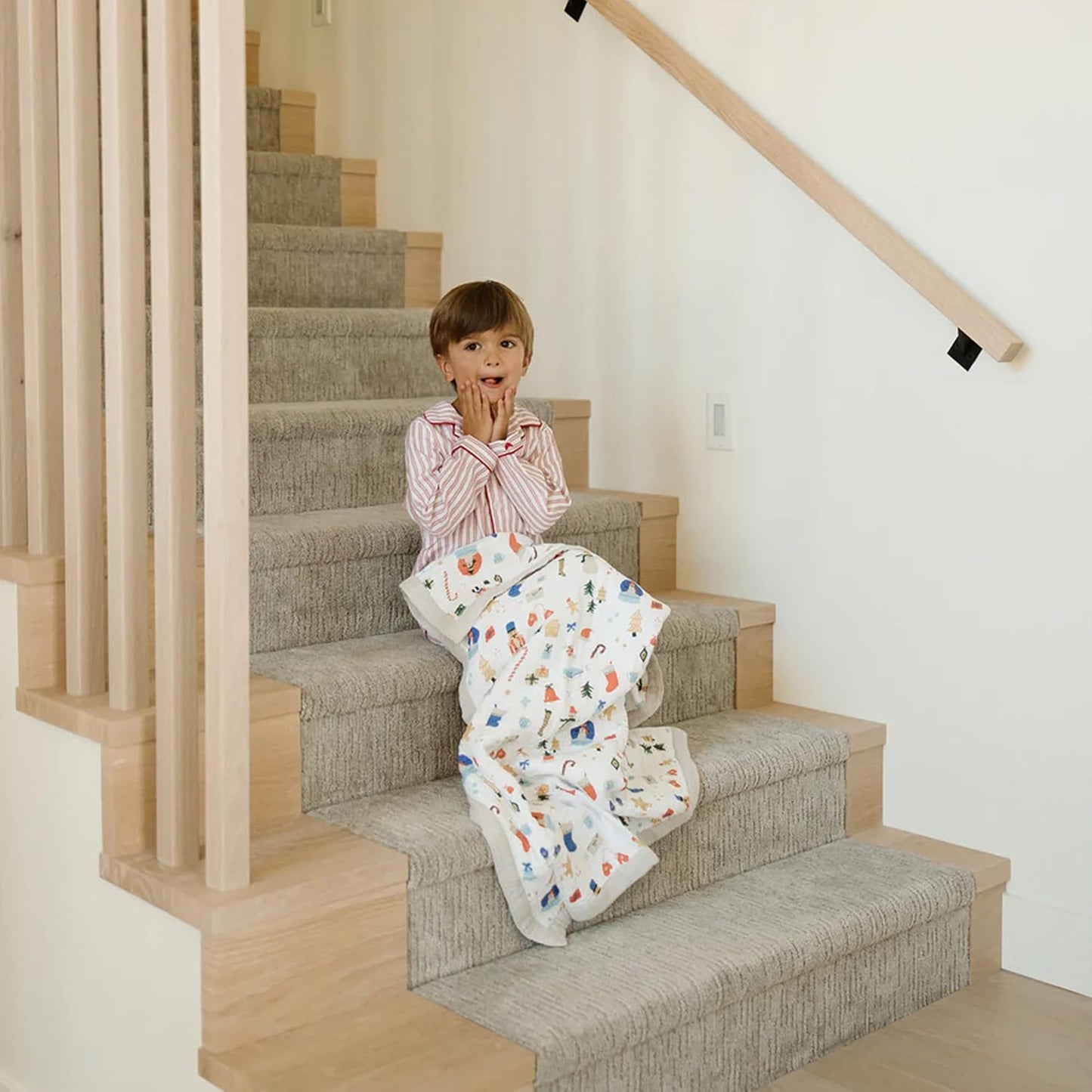 Little Unicorn Newborn Receiving Quilt | Ultra- Soft, Multi-Layered Muslin Fabric | Gift for Newborns & on-The-go (Christmas Time)