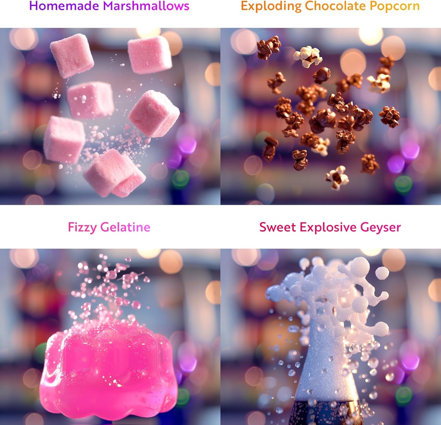 Playz Edible Exploding Candy Making Science Kit for Kids Ages 8-12 Years Old - Food Science Chemistry Kid Science Kit with 29 Experiments, Educational Science Kits for Boy & Girls