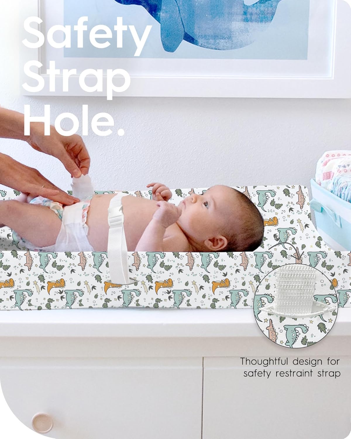 Extra Stretchy Changing Pad Cover, TotBasic Ultra Soft Premium Jersey Knit Changing Pad Sheets, Unisex for Boys Girls, Fits All Standard Changing Tables/Dresser Tops - 2 Pack (Print Dino + Puppy)