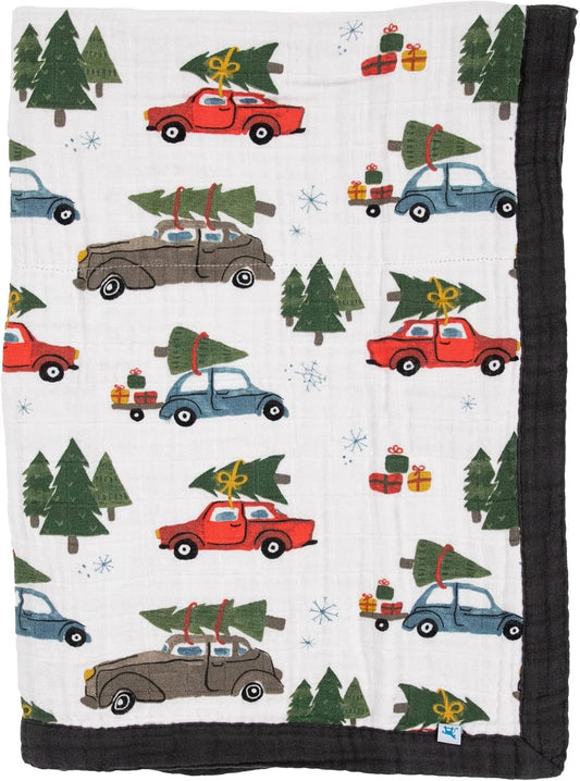 Little Unicorn Newborn Receiving Quilt | Ultra- Soft, Multi-Layered Muslin Fabric | Gift for Newborns & on-The-go (Holiday Haul)