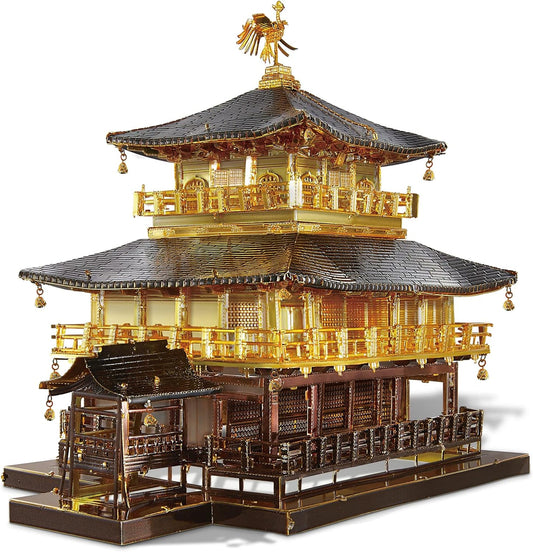 Piececool 3D Metal Model Kits for Adults, Kinkaku-ji Golden Pavilion Model Building Kits, Challenging 3D Puzzles for Stress Relief DIY Craft Kits