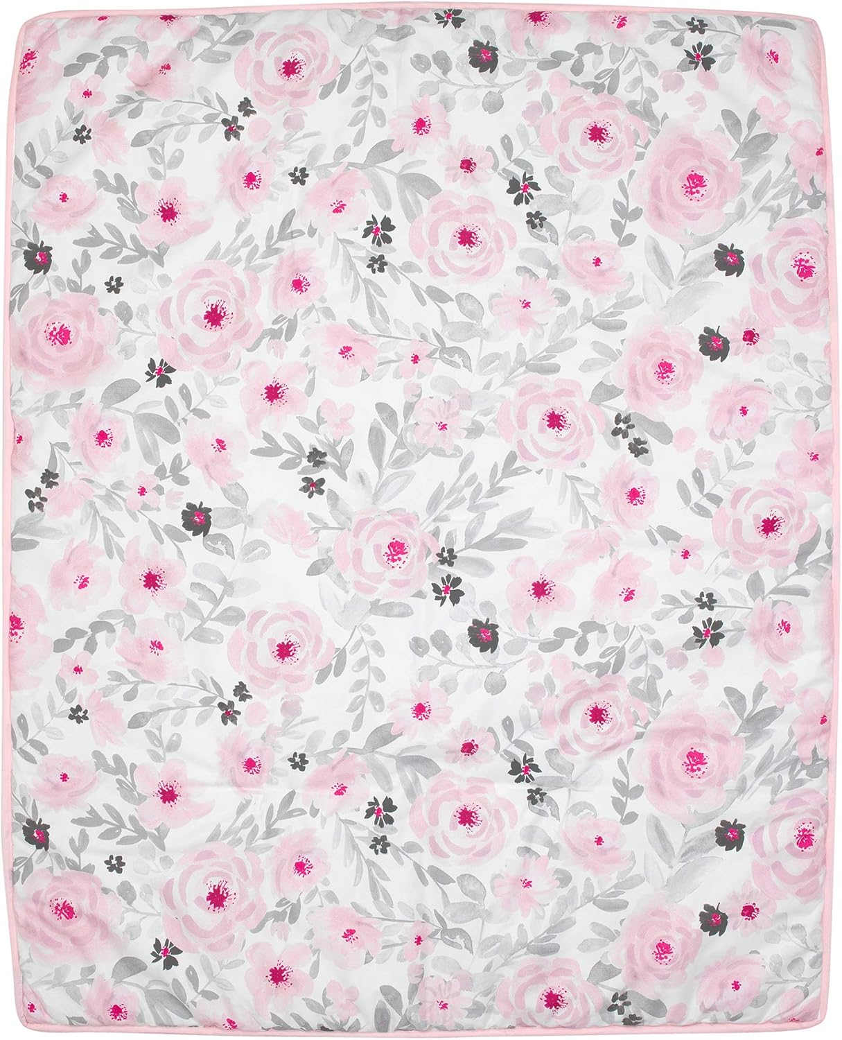 Bedtime Originals Blossom Pink Watercolor Floral 3-Piece Baby Crib Bedding Set