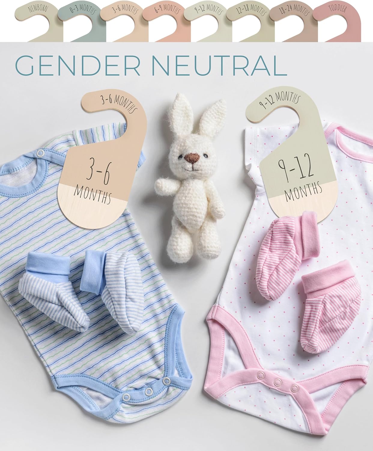 Baby Clothes Dividers For Closet - Wooden Baby Clothes Organizer Dividers for Boy & Girl, 8 Baby Closet Dividers by Size - Ideal Clothing Organizers