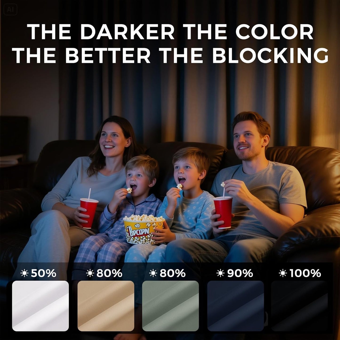 NICETOWN Black Blackout Light Blocking Thermal Grommet Curtains, 90 Inch Long Light Blinds Privacy Shades for Bedroom, Living Room, Laundry, Patio, Boys Room - Lightweight, 2 Panels, W52 x L90